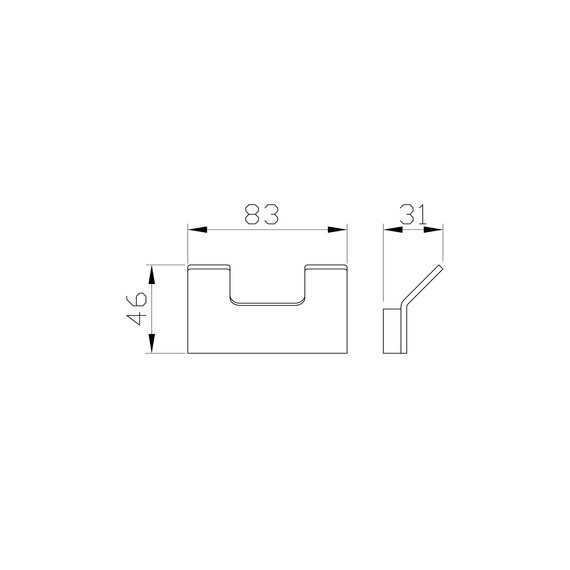 Двойной крючок Wonzon & Woghand Lotte WW-8325-BG, цвет золото брашированное - фото 4
