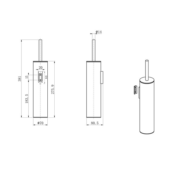 Ёршик для унитаза Wonzon & Woghand WW-V4601-MW, цвет белый матовый - фото 2