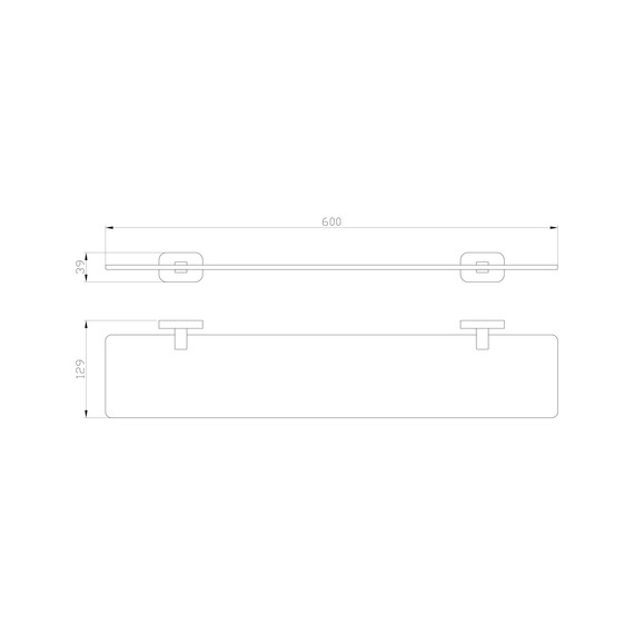 Стеклянная полка Wonzon & Woghand Graffity WW-9327-BGM, цвет тёмный графит брашированный - фото 2