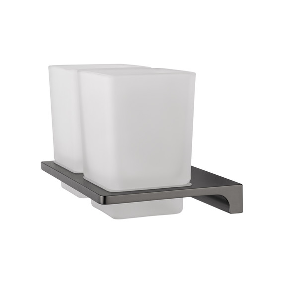 Стакан двойной для зубных щеток Wonzon & Woghand Eclipse WW-9128-GM, цвет тёмный графит брашированный - фото 3