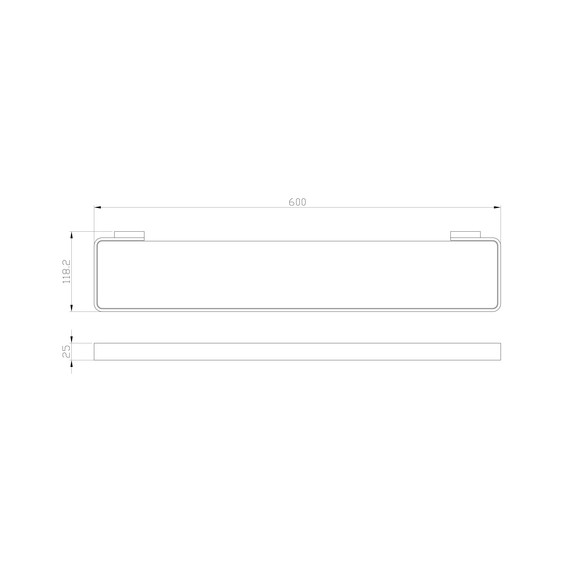 Стеклянная полка Wonzon & Woghand Lotte WW-8327A-BGM, цвет тёмный графит брашированный - фото 2