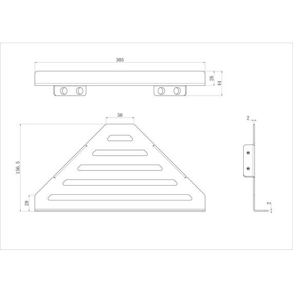 Полка угловая Wonzon & Woghand WW-6132-BG, цвет золото брашированное - фото 2