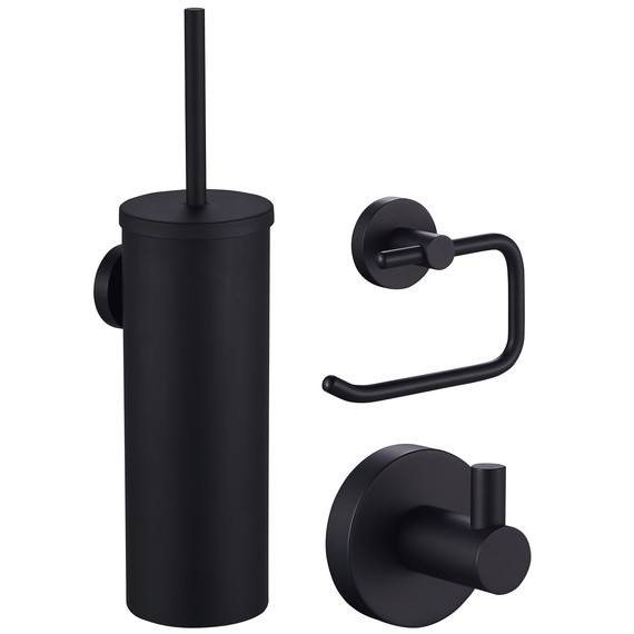 Набор аксессуаров для ванной комнаты Wonzon & Woghand WW-8100-BL, цвет чёрный брашированный - фото 