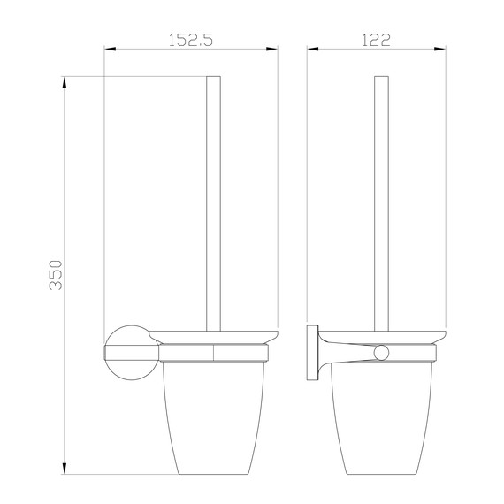 Ёршик для унитаза Wonzon & Woghand Simple WW-6529-BG, цвет золото брашированное - фото 2