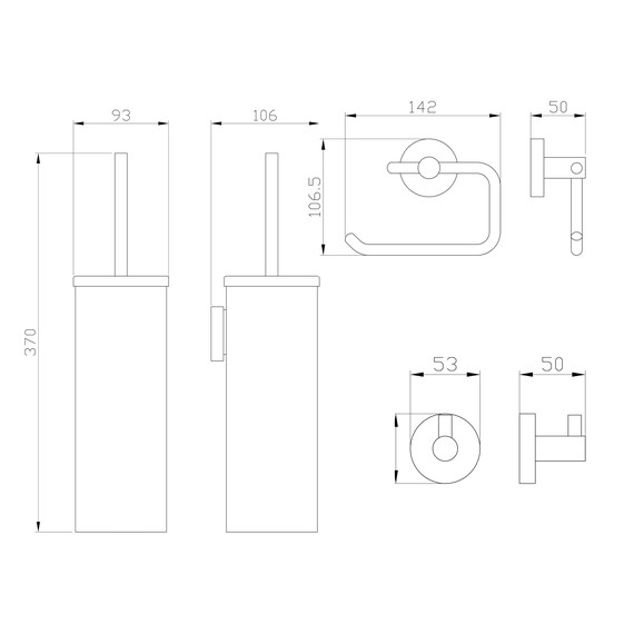 Набор аксессуаров для ванной комнаты Wonzon & Woghand WW-8100-CR - фото 2