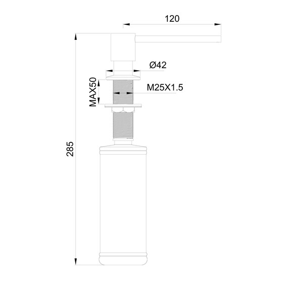 Дозатор для жидкого мыла Wonzon & Woghand WW-88SD02-BG, цвет золото брашированное - фото 2