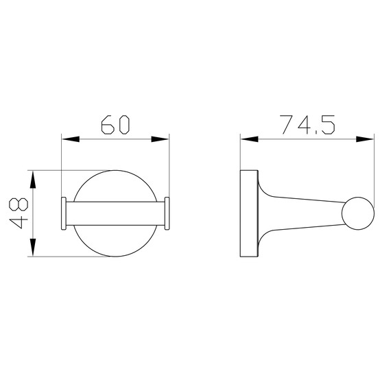 Двойной крючок Wonzon & Woghand Simple WW-6525-BGM, цвет тёмный графит брашированный - фото 2