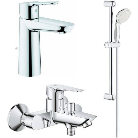 Набор смесителей 3 в 1 для ванны с коротким изливом Grohe BauEdge 1000180 - фото 