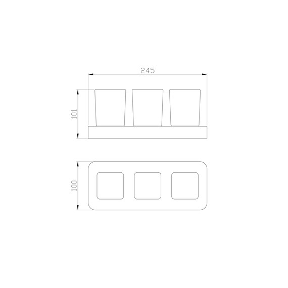 Стакан тройной для зубных щеток Wonzon & Woghand Lotte WW-8338 - фото 4