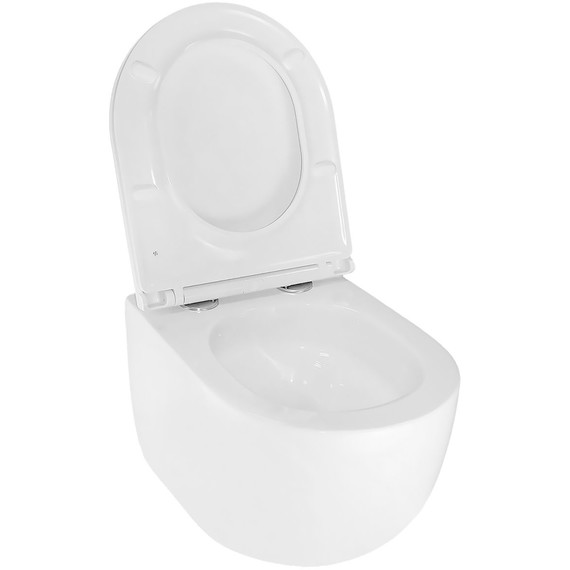 Унитаз подвесной безободковый Azario Terso AZ-092E-UQ3 (система смыва Торнадо) с тонкой крышкой микролифт - фото 6