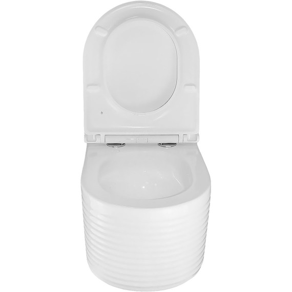 Унитаз подвесной безободковый Azario Luzio AZ-098-UQ (система смыва Торнадо) с тонкой крышкой микролифт - фото 10