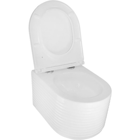 Унитаз подвесной безободковый Azario Luzio AZ-098-UQ (система смыва Торнадо) с тонкой крышкой микролифт - фото 11