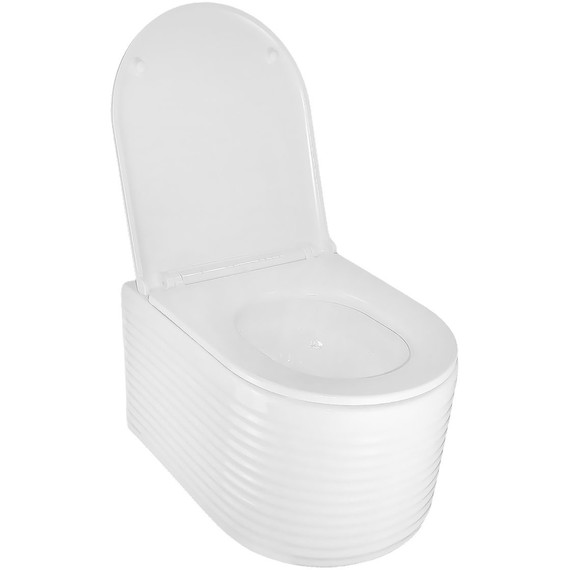 Унитаз подвесной безободковый Azario Luzio AZ-098-UQ (система смыва Торнадо) с тонкой крышкой микролифт - фото 12