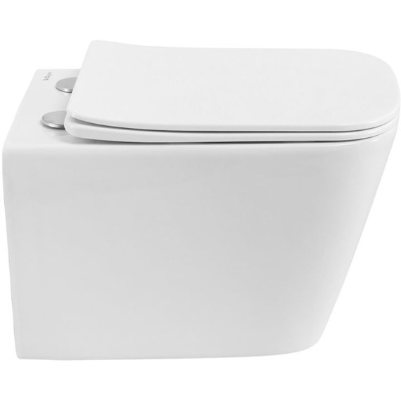 Унитаз подвесной безободковый BelBagno BB7106CH-TOR/SC (система смыва торнадо) с тонкой крышкой микролифт - фото 2