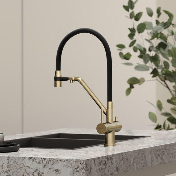 Смеситель для кухни Sancos Dora SC4003BG, золото/чёрный - фото 2