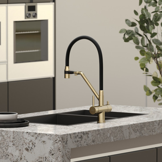 Смеситель для кухни Sancos Dora SC4003BG, золото/чёрный - фото 3