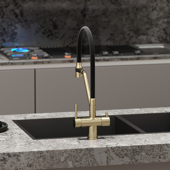 Смеситель для кухни Sancos Dora SC4003BG, золото/чёрный - фото 6