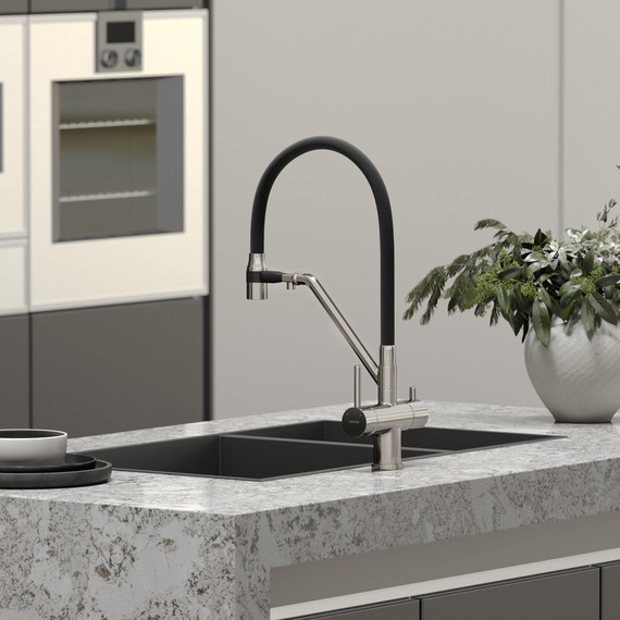 Смеситель для кухни Sancos Dora SC4003BN, никель/чёрный - фото 3