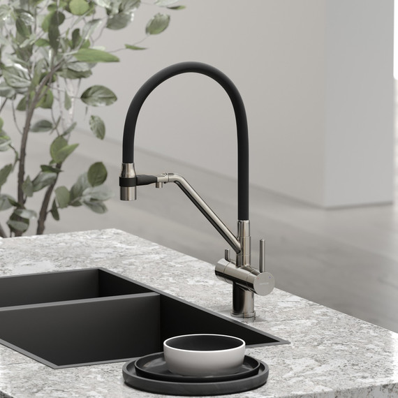 Смеситель для кухни Sancos Dora SC4003BN, никель/чёрный - фото 4