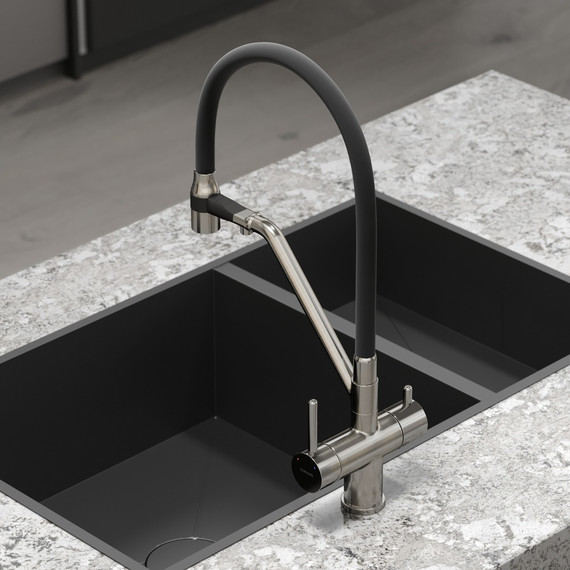 Смеситель для кухни Sancos Dora SC4003BN, никель/чёрный - фото 5
