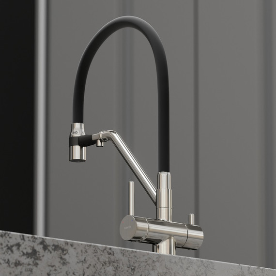 Смеситель для кухни Sancos Dora SC4003BN, никель/чёрный - фото 6