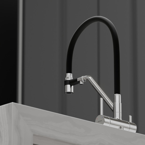 Смеситель для кухни Sancos Dora SC4003CH, хром/чёрный - фото 2