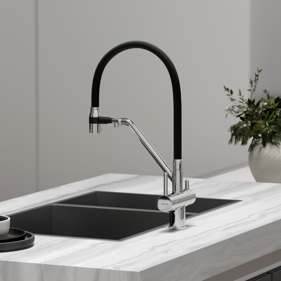 Смеситель для кухни Sancos Dora SC4003CH, хром/чёрный - фото 3