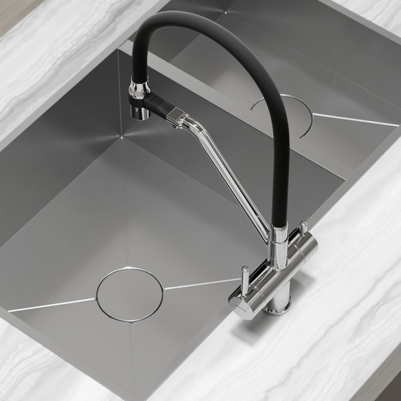 Смеситель для кухни Sancos Dora SC4003CH, хром/чёрный - фото 6