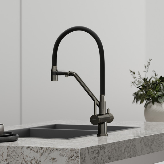 Смеситель для кухни Sancos Dora SC4003GG, вороненая сталь/чёрный - фото 2
