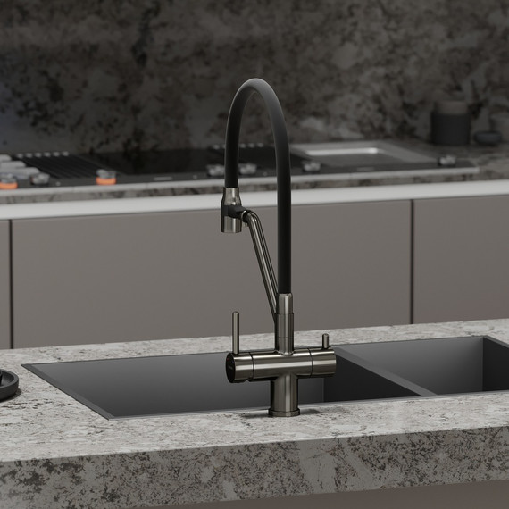 Смеситель для кухни Sancos Dora SC4003GG, вороненая сталь/чёрный - фото 5