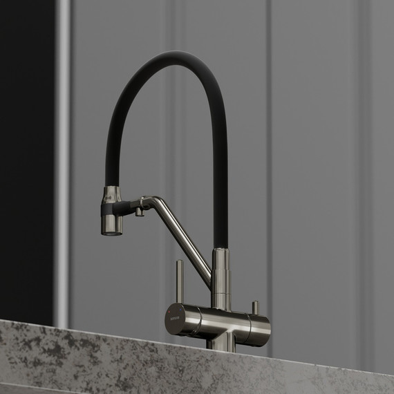 Смеситель для кухни Sancos Dora SC4003GG, вороненая сталь/чёрный - фото 6
