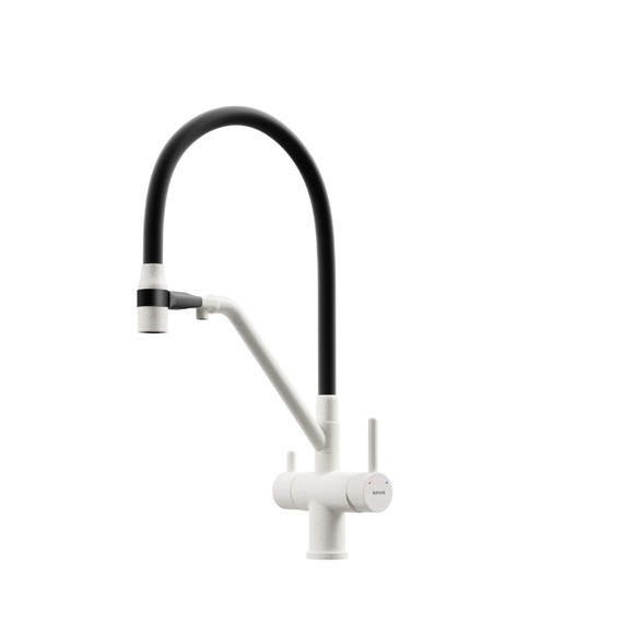 Смеситель для кухни Sancos Dora SC4003GR, белый гранит/чёрный - фото 