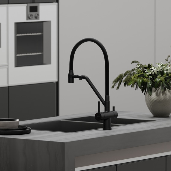 Смеситель для кухни Sancos Dora SC4003MB, матовый чёрный/чёрный - фото 3