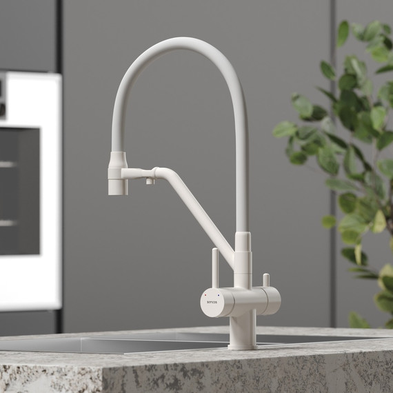 Смеситель для кухни Sancos Dora SC4003MW, матовый белый/белый - фото 2
