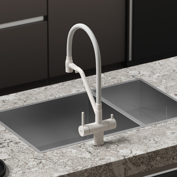 Смеситель для кухни Sancos Dora SC4003MW, матовый белый/белый - фото 5