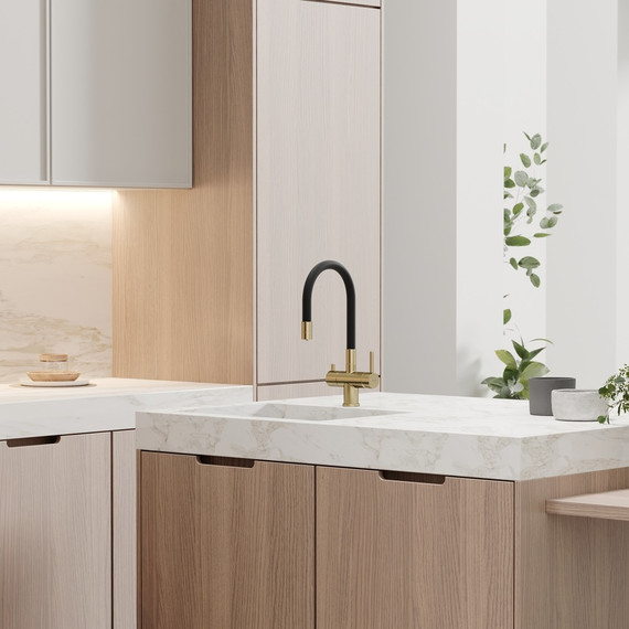 Смеситель для кухни Sancos Lucia SC4004BG, золото/чёрный - фото 2