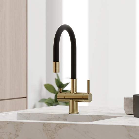 Смеситель для кухни Sancos Lucia SC4004BG, золото/чёрный - фото 3