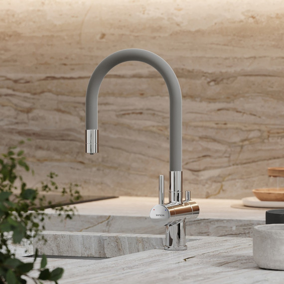 Смеситель для кухни Sancos Lucia SC4004CH, хром/серый - фото 4