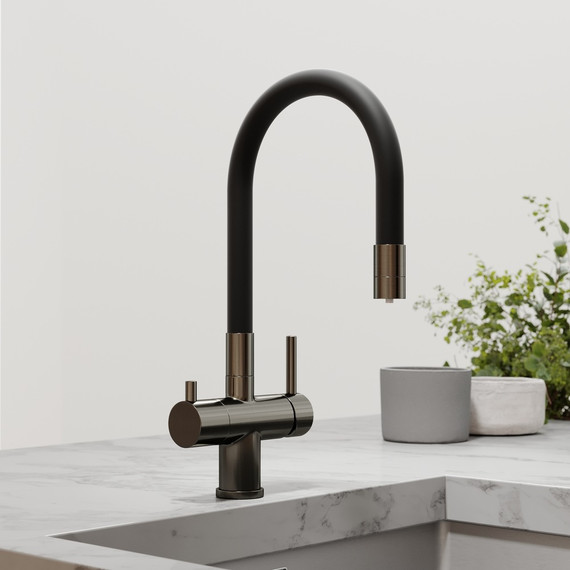 Смеситель для кухни Sancos Lucia SC4004GG, вороненая сталь/чёрный - фото 2