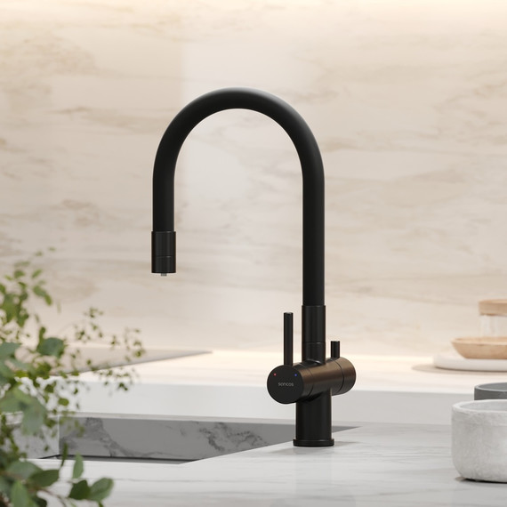 Смеситель для кухни Sancos Lucia SC4004MB, чёрный матовый/чёрный - фото 4