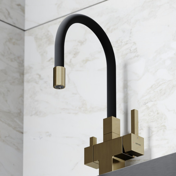 Смеситель для кухни Sancos Arno SC4005BG, брашированное золото/чёрный - фото 2