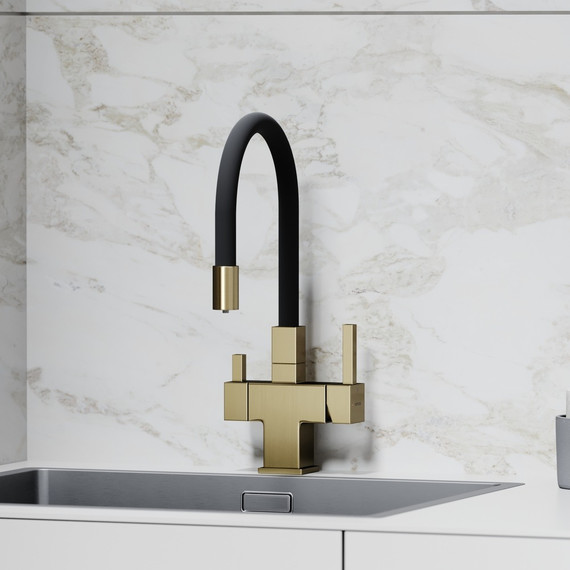 Смеситель для кухни Sancos Arno SC4005BG, брашированное золото/чёрный - фото 3