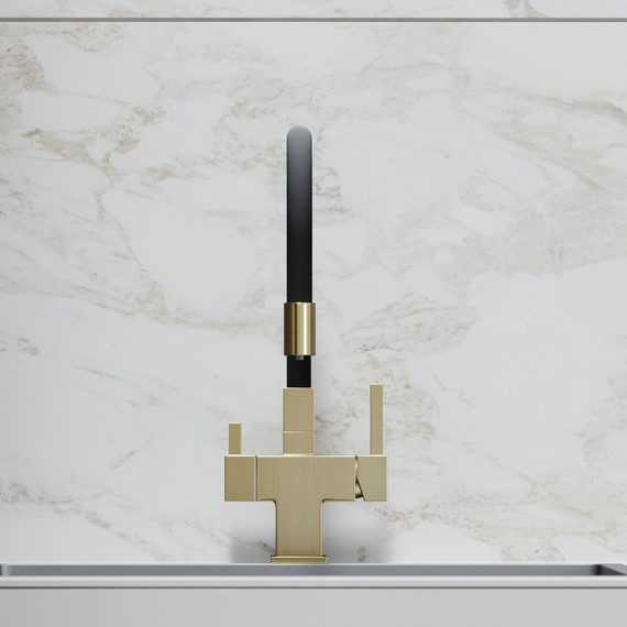 Смеситель для кухни Sancos Arno SC4005BG, брашированное золото/чёрный - фото 4