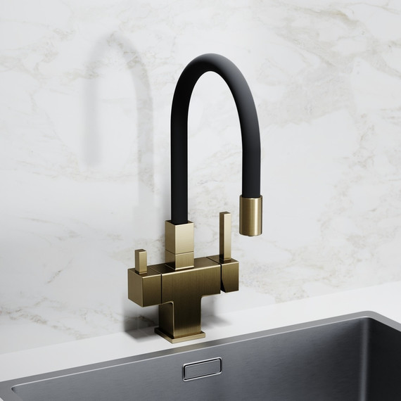 Смеситель для кухни Sancos Arno SC4005BG, брашированное золото/чёрный - фото 5