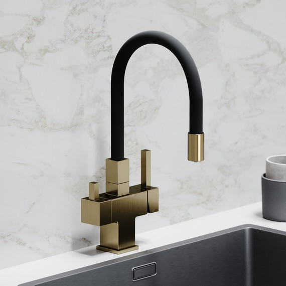 Смеситель для кухни Sancos Arno SC4005BG, брашированное золото/чёрный - фото 6