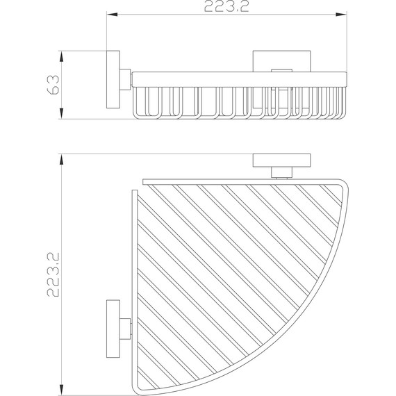 Полка угловая Wonzon & Woghand Polo WW-8944-BN, цвет никель брашированный - фото 4