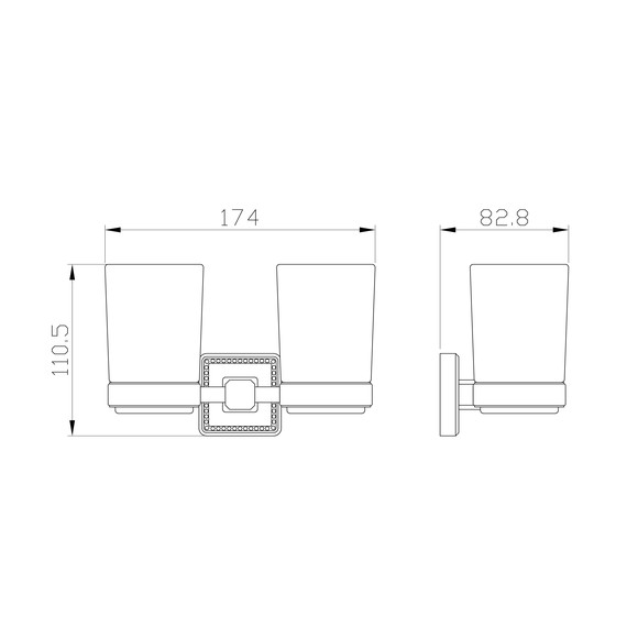 Стакан двойной для зубных щеток Wonzon & Woghand Roma WW-7228, цвет бронза брашированная - фото 4