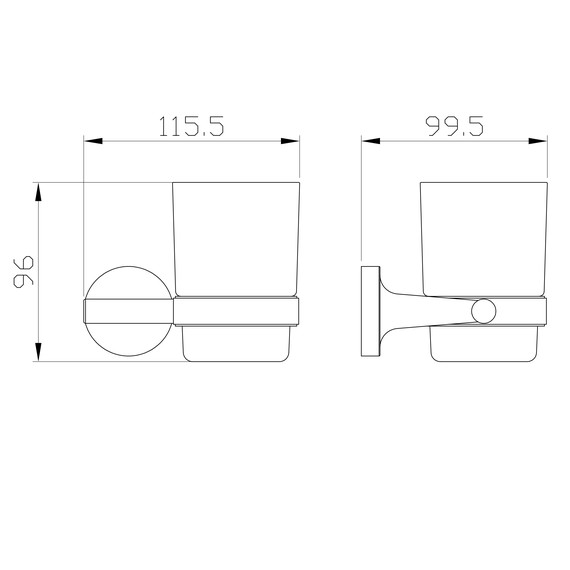 Стакан для зубных щеток Wonzon & Woghand Simple WW-6521-BG, цвет золото брашированное - фото 2