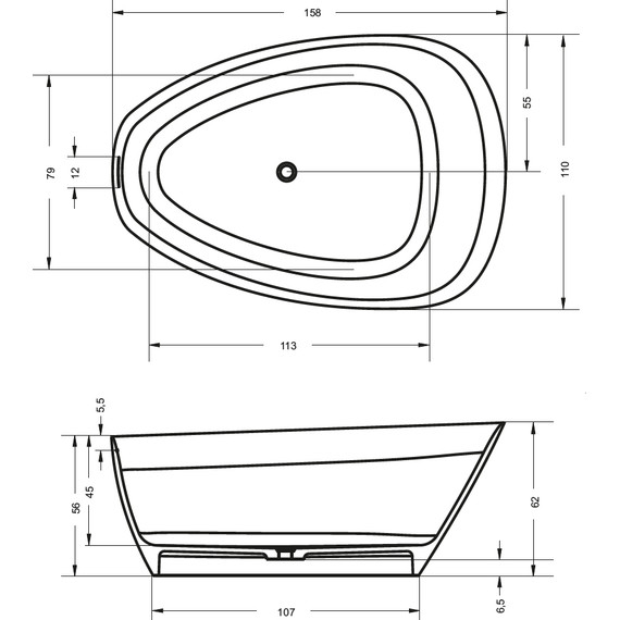 Ванна отдельностоящая Riho TOLEDO 160х110 см - фото 2