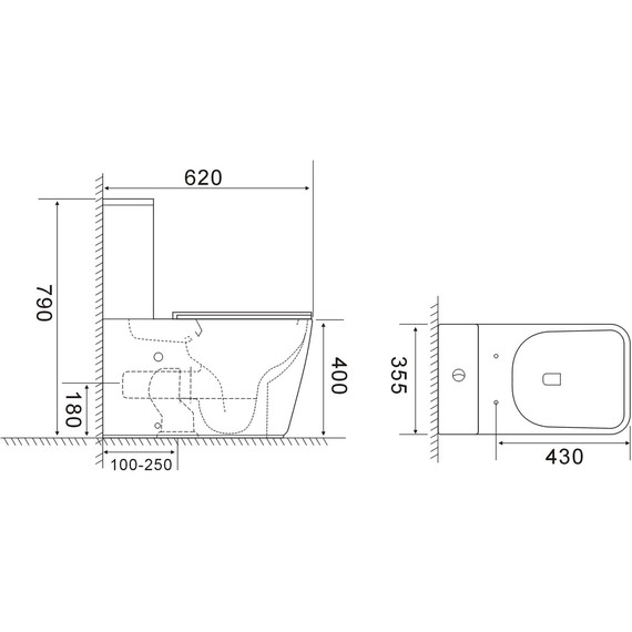 Унитаз-компакт безободковый Aquatek Optima Plus Square AQ4451-00 с тонкой крышкой микролифт (система смыва Торнадо) - фото 9